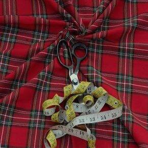 Christmas check fabric in a plaid pattern