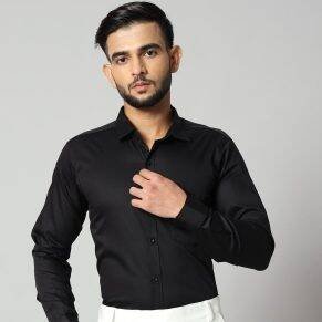 Trending shirts for men: black formal shirt