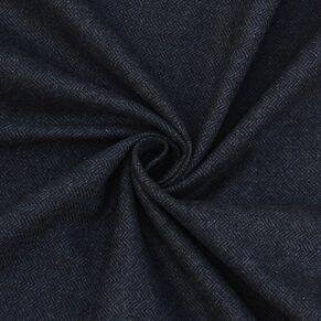 Navy blue wool tweed fabric for suiting