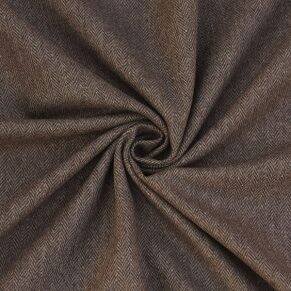 Dark brown herringbone tweed fabric