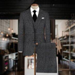 Herringbone fabric for a men's three-piece suit