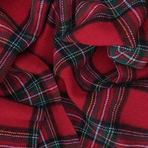 Red check flannel fabric for shirts and casual garments