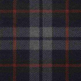 Plaid suit fabric with intersecting lines forming a check pattern