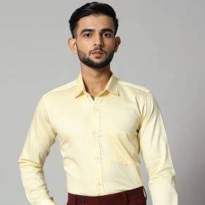 Trending shirts for men: yellow plain shirt